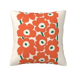 Custom Nordic Style Little Poppy Print Cushion Covers 45x45cm Polyester Modern Style Pillow Case for Sofa Car Square Pillowcase