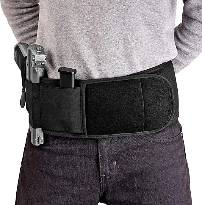 

Tactical Belly Band Gun Holster Concealed Carry for Right Left Hand for Glock 17 19 20 Beretta 92 96a1 HK P30SK Taurus 738 TCP