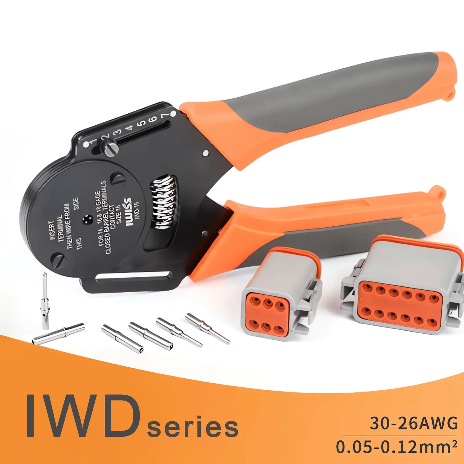 IWD-12/16/20 موصل مغلق برميل صغير العقص كماشة تشكيله محطة الذكور والإناث دبوس المكشكش أداة #1