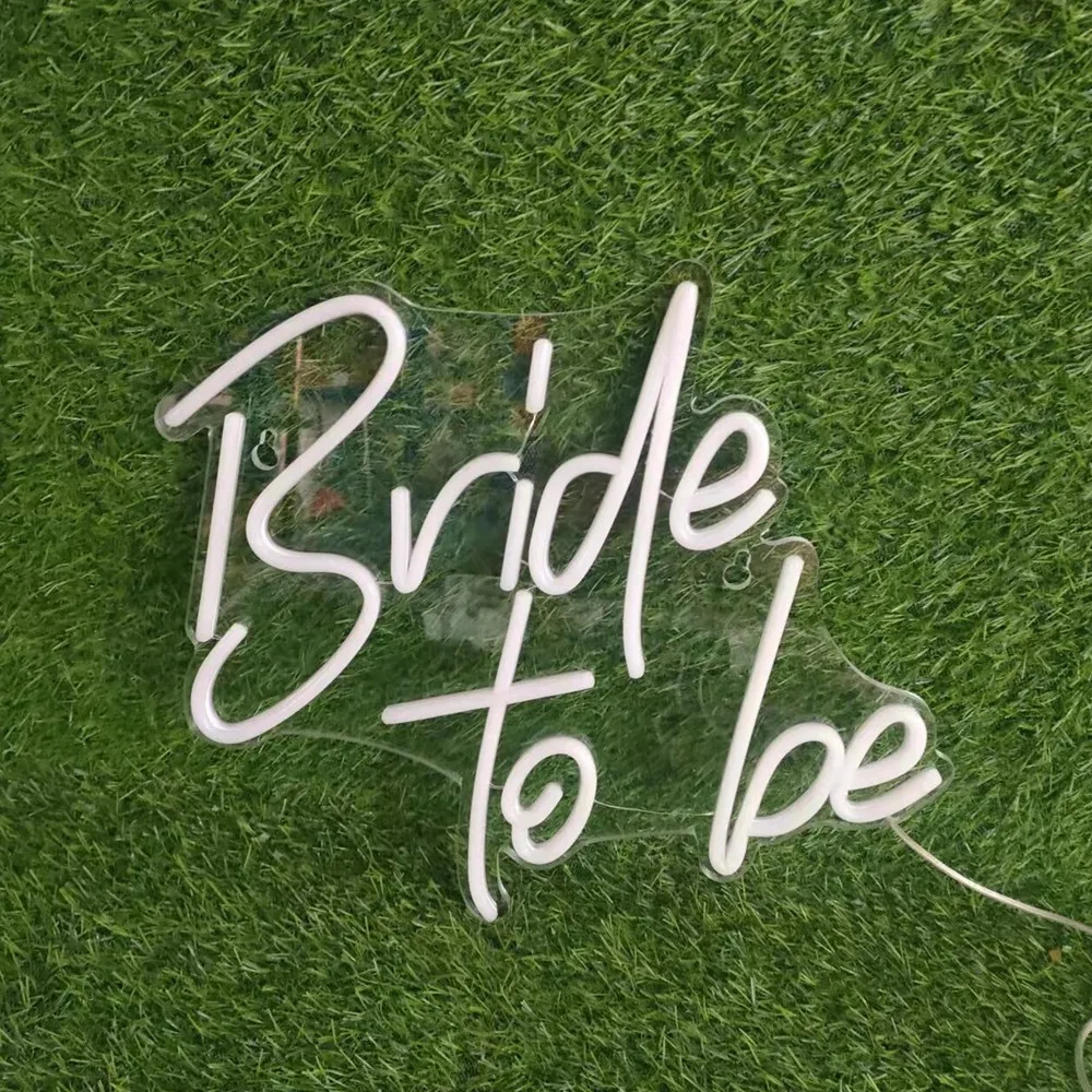 LED Neon Flex Sign 'Bride to Be' - USB Powered Wall Art Wedding Decor Customizable Clear Acrylic Backlit Night Lamp
