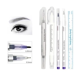 1Set Sterilisiert Tattoo Marker Stift Chirurgische Haut Microblading Positioning Tool mit Mess Lineal Permanent Make-Up Zubehör