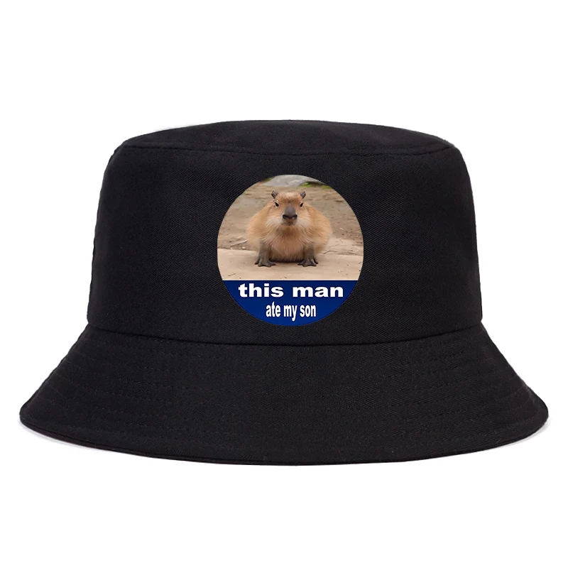 Funny Animals Capybara Summer Hat Women Men Panama Bucket Cap The Design Flat Visor hat Harajuku 90s Fisherman hat Bucket hats