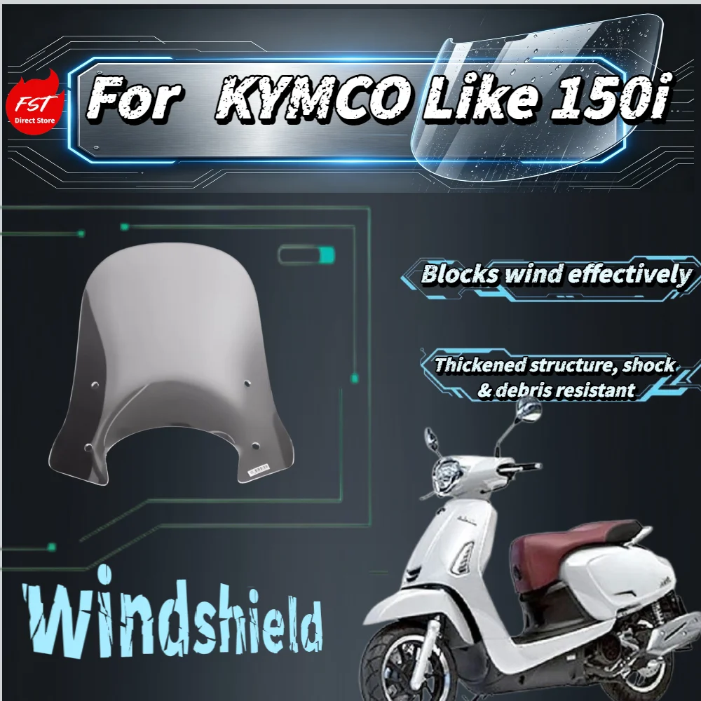 

For Kymco Like150i High Clear Windshield Raised Enlarged Hand Guard Chest Protector Modified Accessories