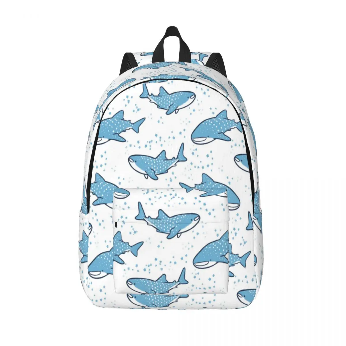 

Starry Whale Sharks Backpack for Men Women Cool Student Business Daypack Ocean Blue Sea College Canvas Bags Gift
