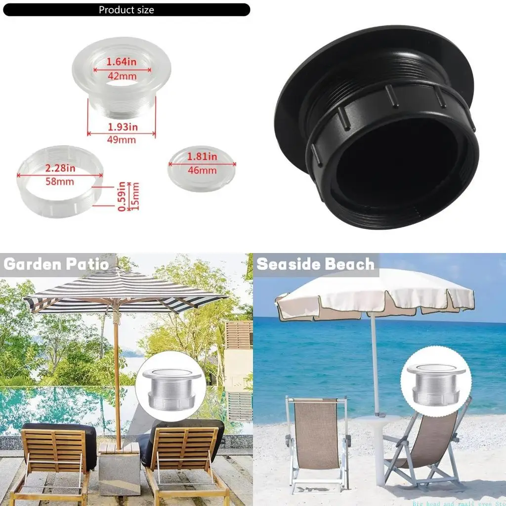 581C Patios Table Hole Rings Caps Parasol Table Hole Insert Table Hole Cover for Preventing Scratches and Dents Umbrella Adapter