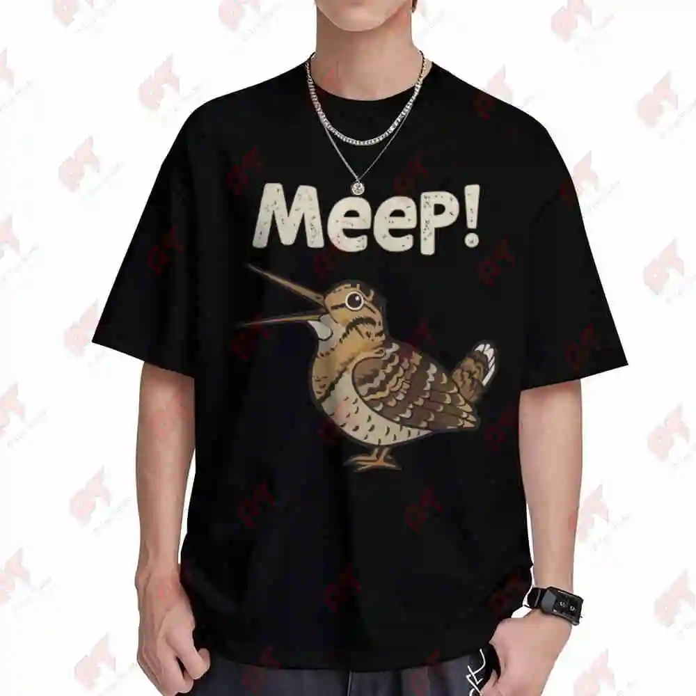 Meep Bird Saying Meme American Woodcock Short Sleeve Tee 100% Cotton T-Shirt