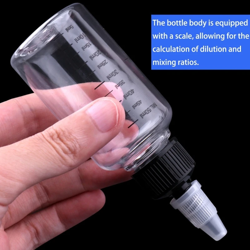 PET 재료 페인트 혼합 용기 회전 노즐 제어 스케일 모델 공예품 용 명확한 측정 표시 15UB