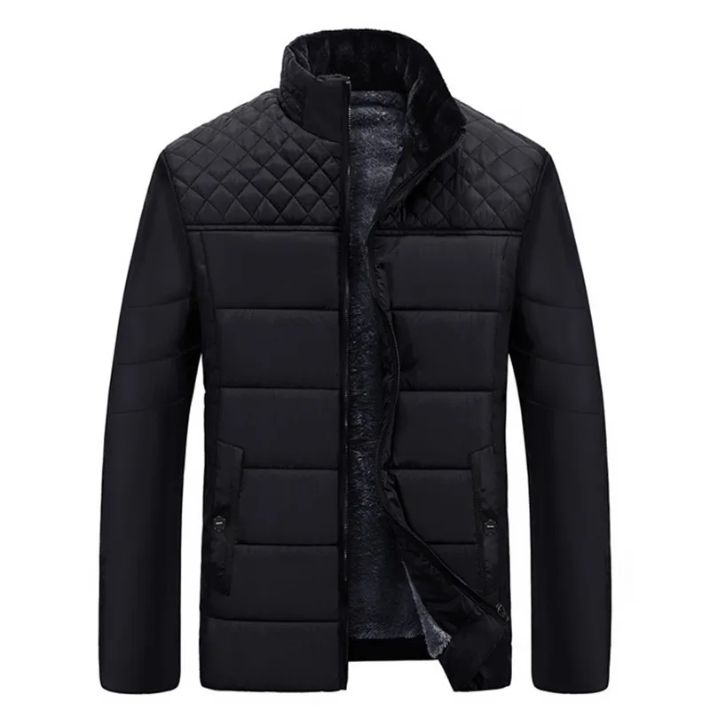 Chaqueta de algodón con cuello alto para hombre, conjunto exterior corto y grueso, invierno, 2023