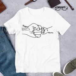 Hand Drawn Daddy Child Fist Bump Fathers Day Shirt Custom Dad Shirt Personalized Tshirt Grandpa Graphic Funny Cute T-Shirt