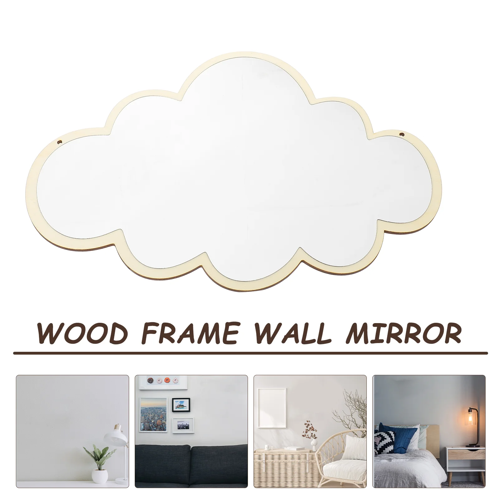 Children's Room Wall Hanging Decorative Mirror Nordic Home Decoration Wavy Cloud Shape Vanity Good Mood Acrylicwooden