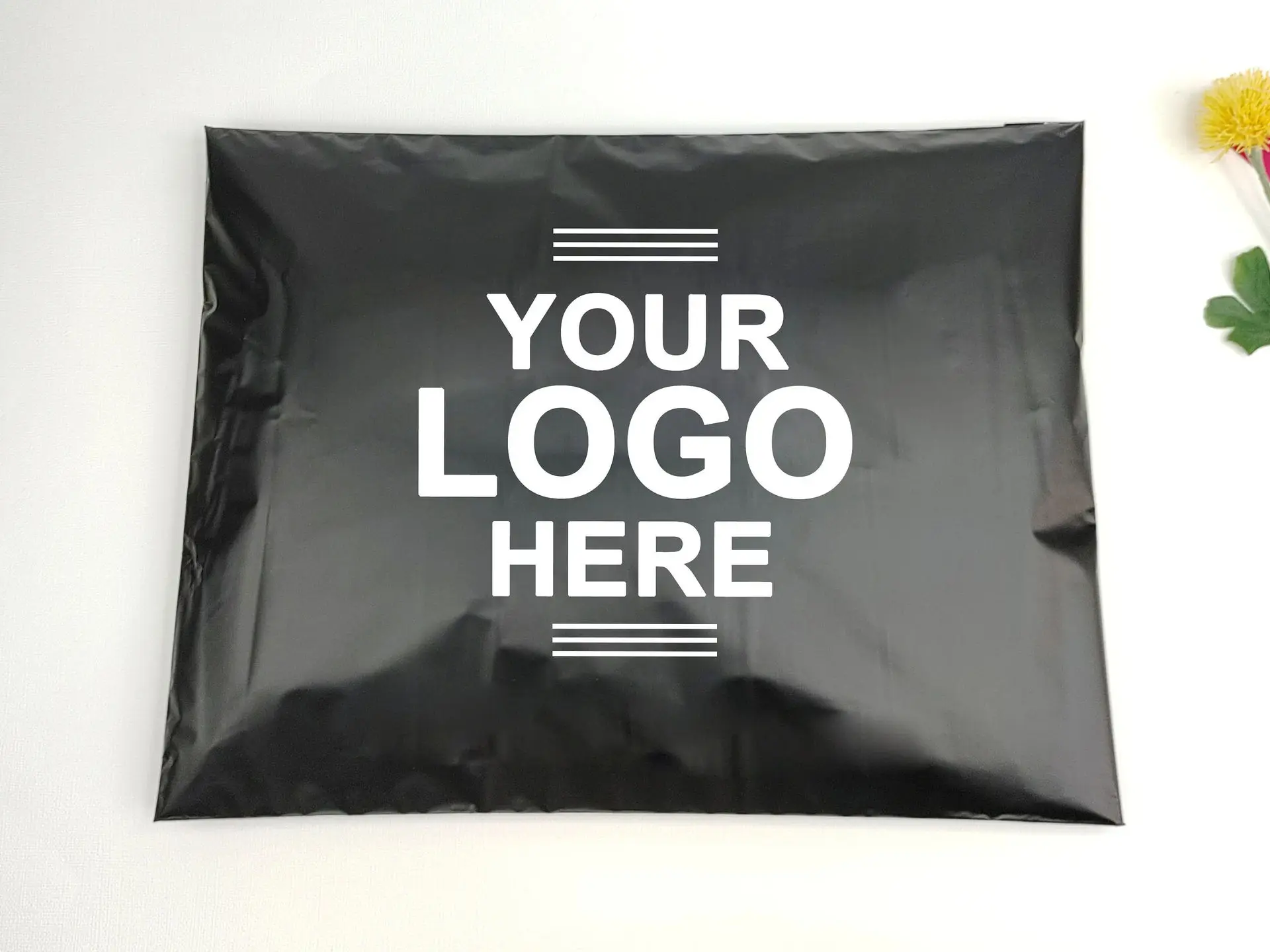 Schwarze Express-Geschenkverpackungstasche, wasserdichte Plastiktasche, Transportprodukt, selbstversiegelte Tasche, individueller Logodruck – Detail 12