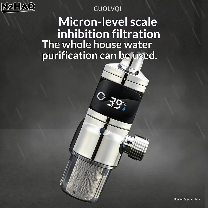 1Pcs 40 Filtration Mesh Large Screen For Clear Water Flow Digital Display Shower Head With Thermostat And Filter Combination
