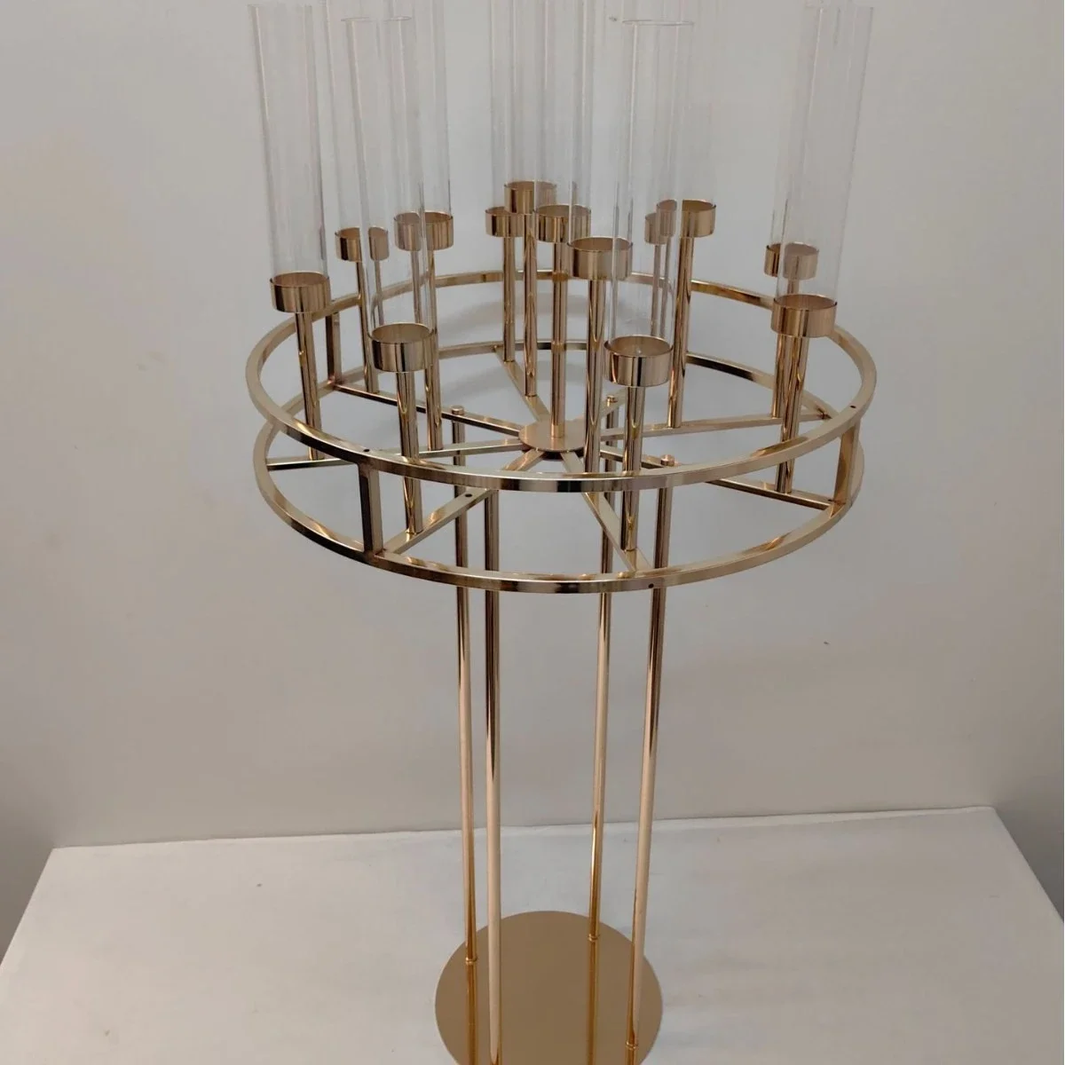 Ferris wheel flower stand, wedding main table center, electroplated flower stand, outdoor wedding decorative ornament