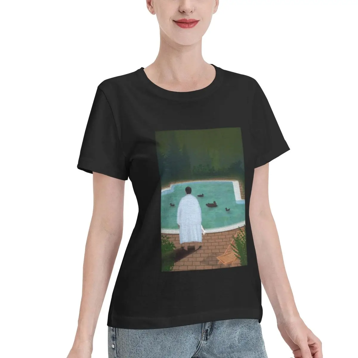 Excellent Craftsmanship Him With Those Ducks Women's T-shirt Inner Wear Korean Fashion Top
