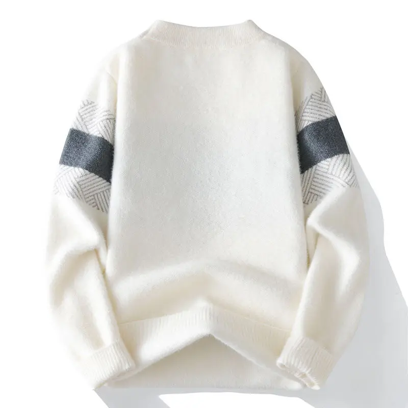2024 Winter Fashion letter pattern Sweater Men Casual Knit Pullovers Mens Thick Warm Loose Knitted Sweaters Streetwear Man