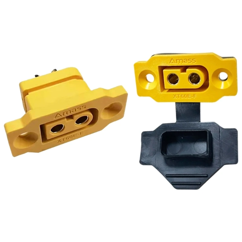 Q1W2 XT60 Fixed Mount Battery Soldering Connector Fixable XT60E-F Gold Plated Adapter Plug Dust Cover for Model Drones