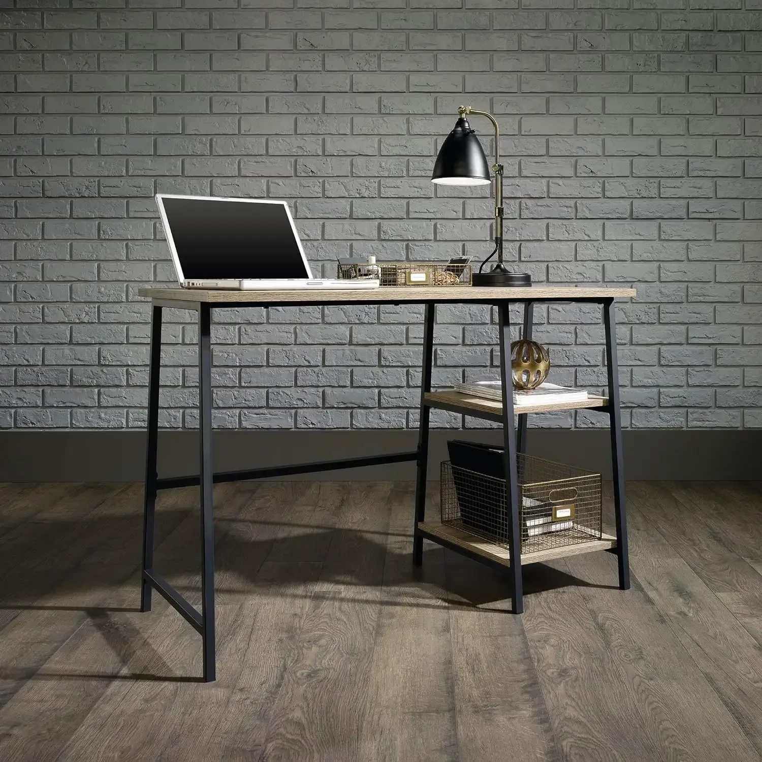 

Simple office desk, Charter Oak finish, L: 41.50" x W: 18.50" x H: 28.03"