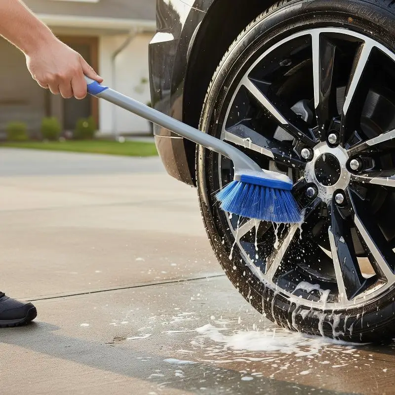 Car Tire Cleaning Brush Kit  Set Soft Bristles Detailing Wheel Hub Brushes for Car Wash Professional Deep Cleaning Jobs