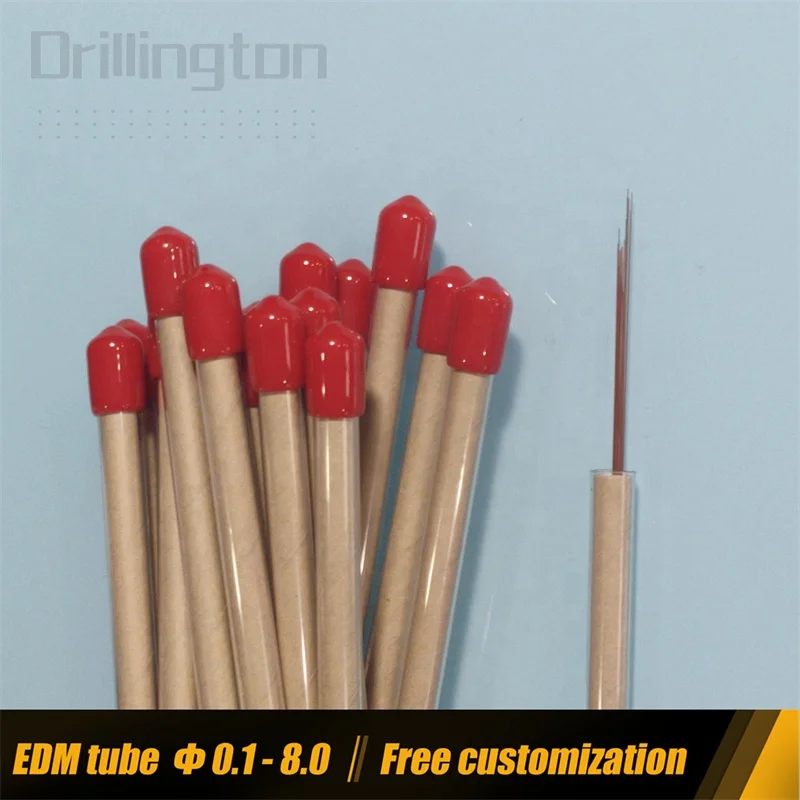 Drillington Brass Copper EDM Tube EDM Electrode Tubes 0.3mm 300mm 400mm Small Micro Hole Drilling Popper Electrodes Rods