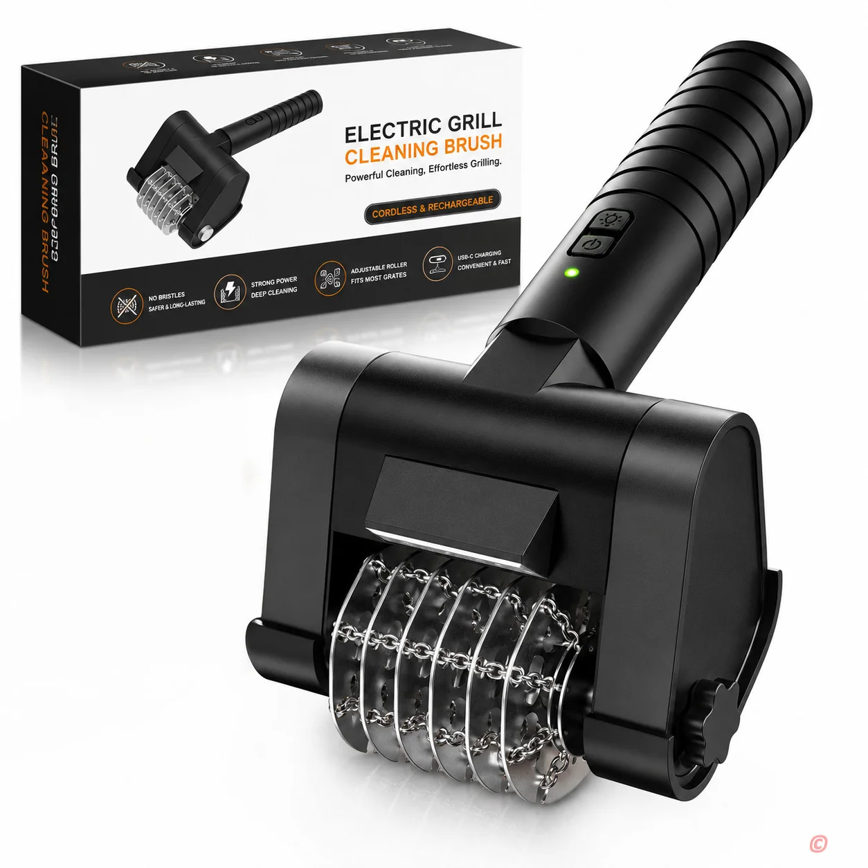 

New Electric BBQ Grill Cleaning Brush Portable Rechargeable Camping Outdoor BBQ Grill Handheld Electric Roller Brush