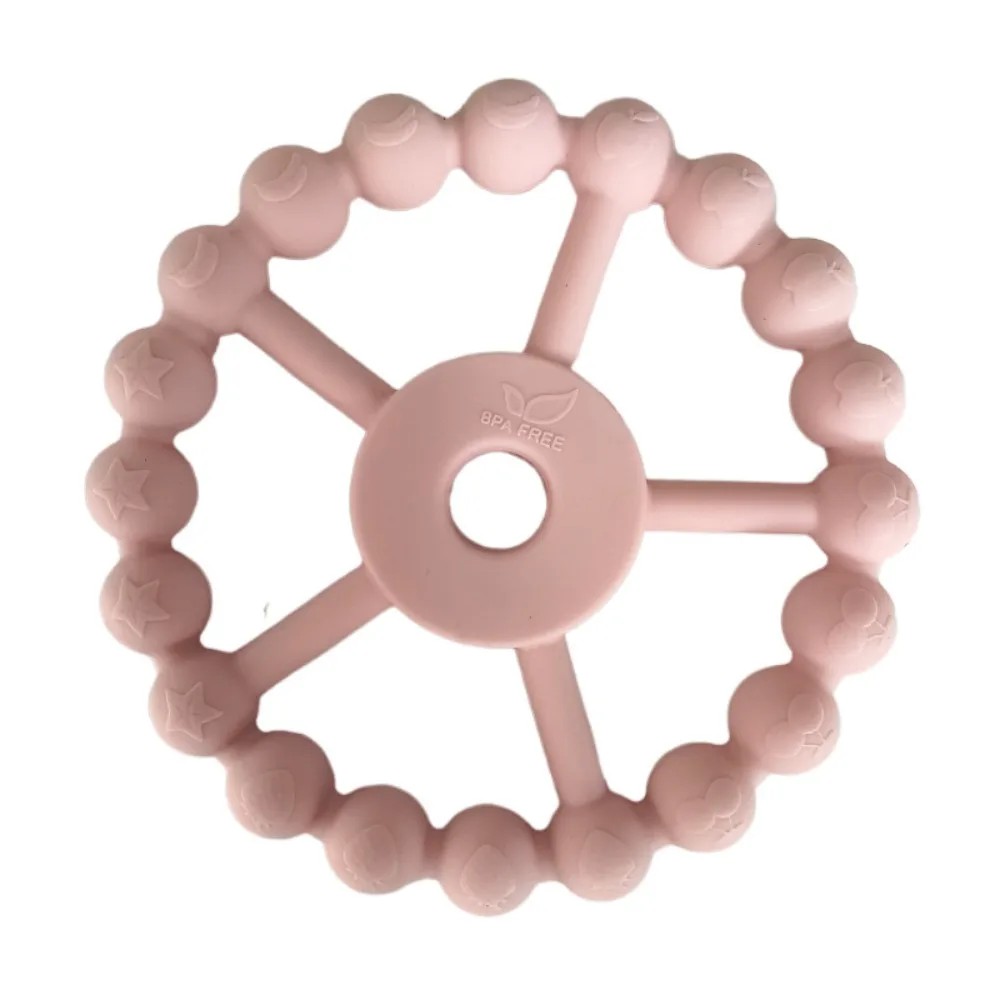 

New Silicone Ring Teether Easy to Grasp Baby Teething Relief Teething Ring Toys Cycle Track Shape Baby Teethers for 6-24 Months