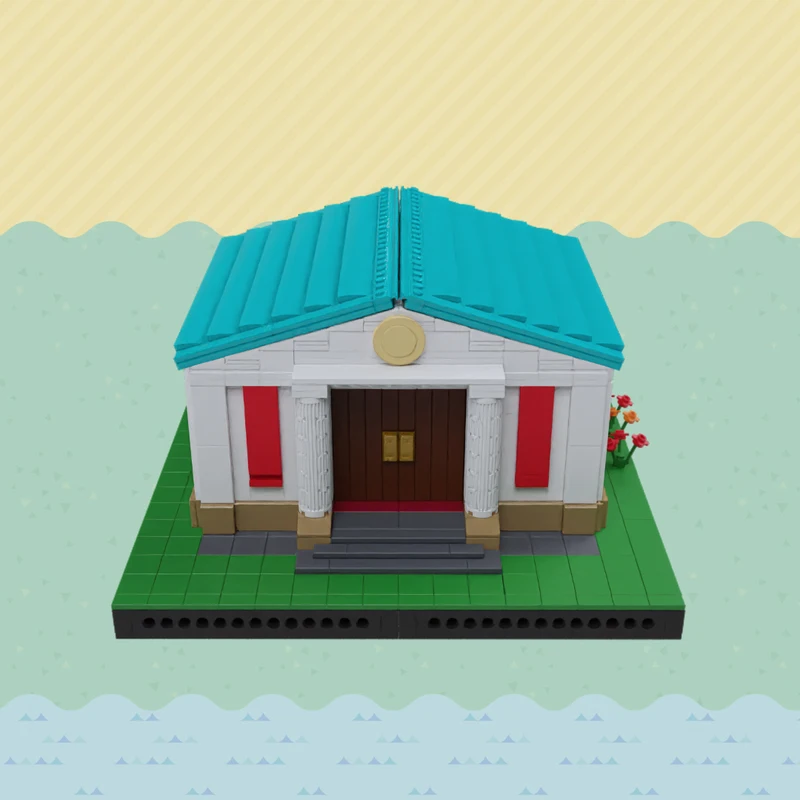 

1183PCS MOC Animal Crossinges Blathers` Museum Modular Cultural Exhibition Hall DIY Model Building Blocks Birthday Toys Gift