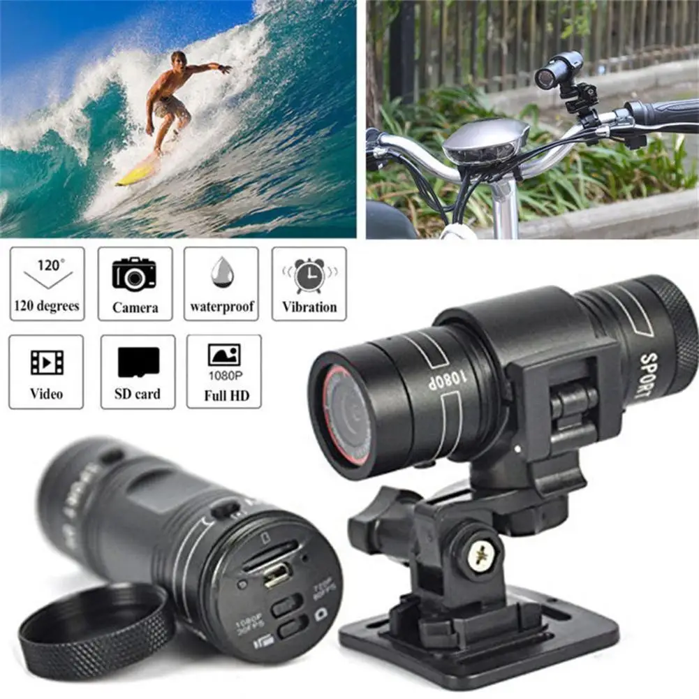 Mini F9 Bike Camera HD Bike Motorcycle Helmet Sports Action Camera Video DV Camcorder Full HD 1080p Car Video Recorder