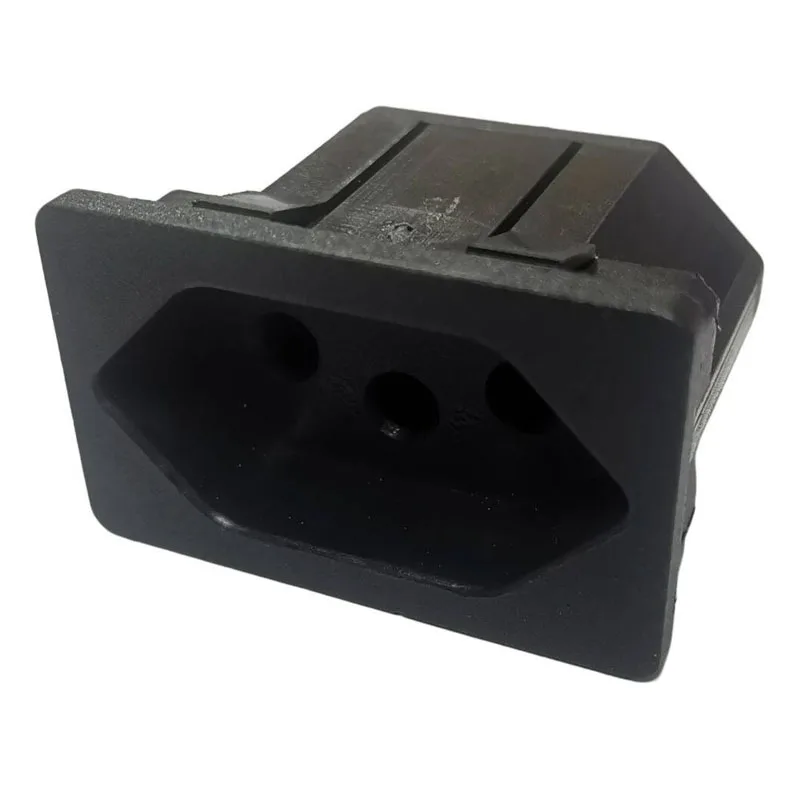 Черная розетка переменного тока, 10 А, 250 В, Бразилия, розетка для монтажа на панели, встроенный промышленный разъем питания