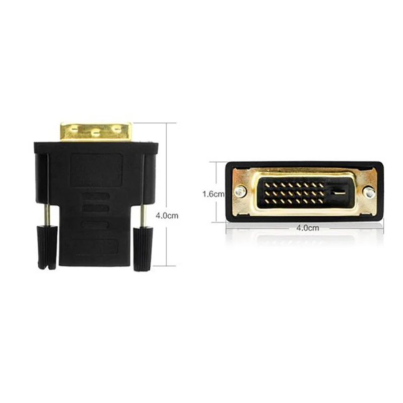 High Quality 24K Gold Plated Converter Black HDMI-Compatible To DVI 24+1 Adapter Support 1080P for Projector TV Box PC Monitor