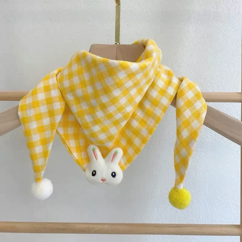 مجموعة وشاح أطفال شتوي مريح للأطفال - شال مثلث دافئ مقاوم للرياح مع بوم بوم لطيف ناعم للخريف والشتاء لتدفئة الرقبة للأولاد والبنات