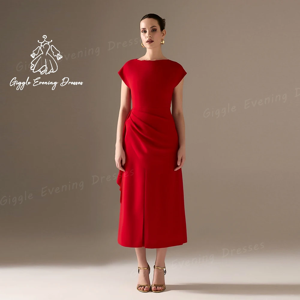 Giggle Homecoming season O-neck Crepe Party formal gown Straight Sleeveless saudi evening dresses women elegant 2024 فساتين سهرة