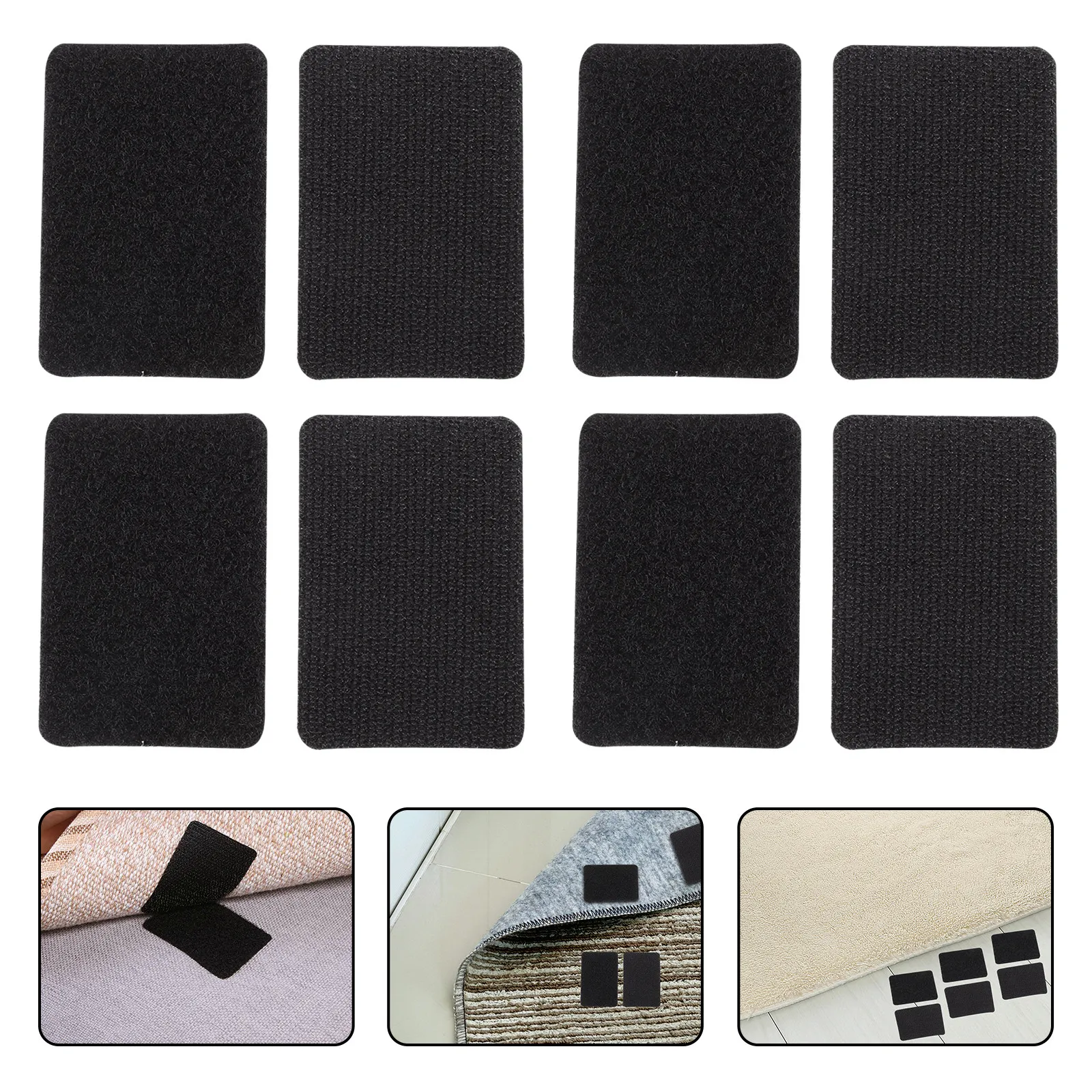 12Pcs Non-Slip Dense Hook Loop Strong Adhesion Washable Reusable for Hardwood Floors Sofa Cushions Mattress Pad