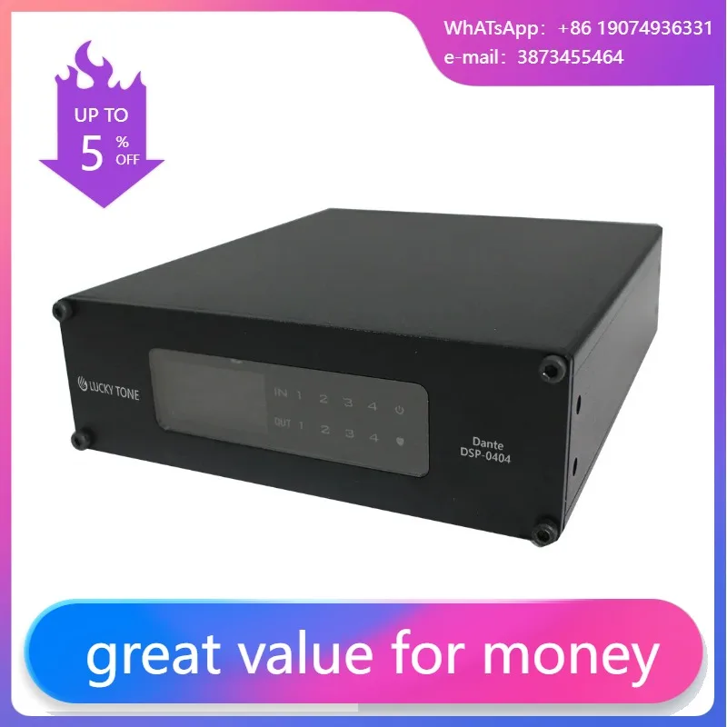 

DSP Integrated 5 Band PEQ 4x4 Output I/O Interface Dante Audio System With Limiter Compressor