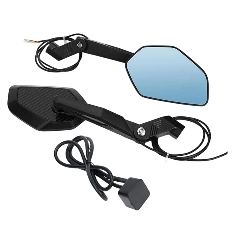 Motorcycle Blind Spot Detection Rearview Mirror With BSD System Lane Change Merge Assistant