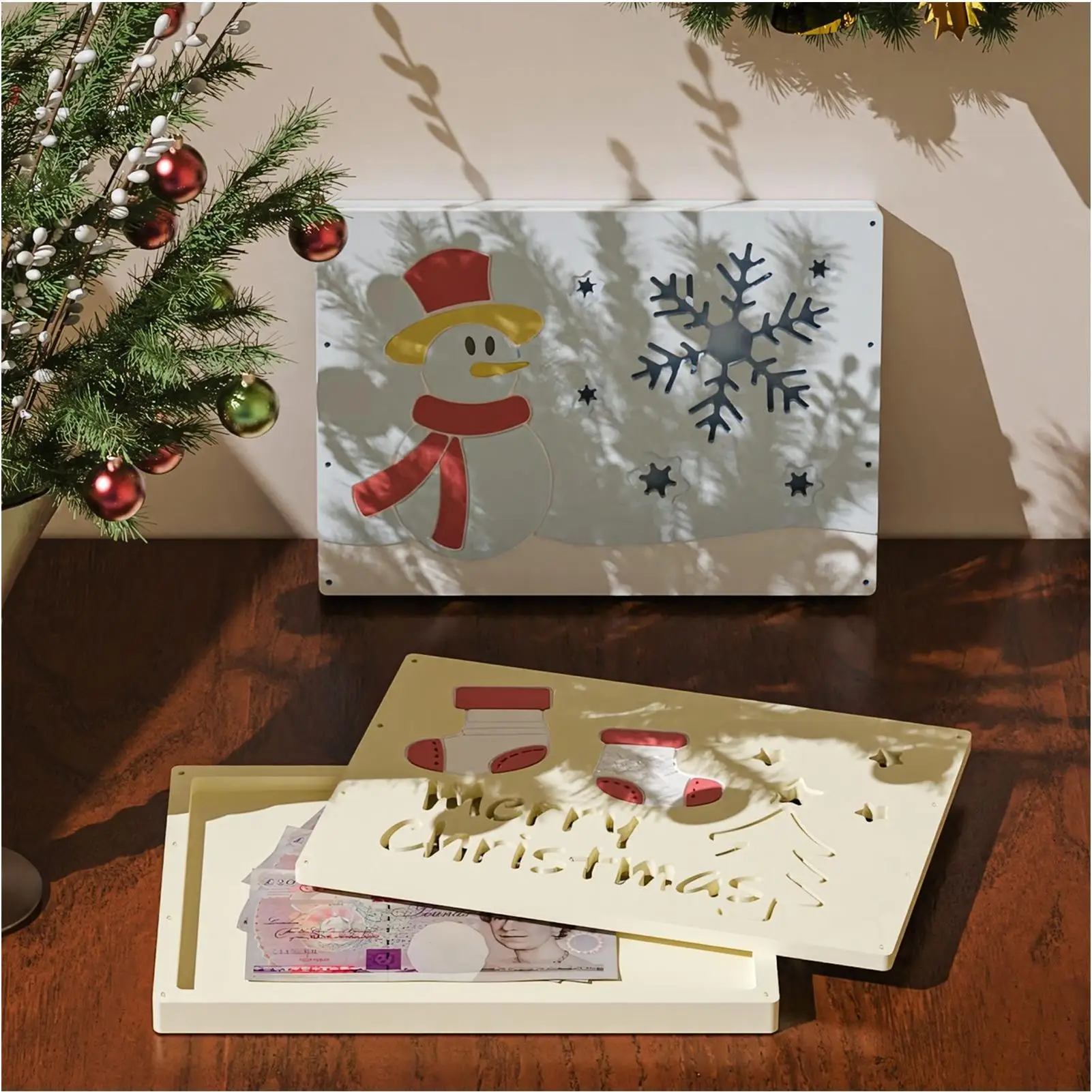 

Форма для держателя денег, 2 шт., трафареты, носок, снеговик, снежинка, рождественский конверт для денег, форма для гипсовой смолы, глины, дня рождения