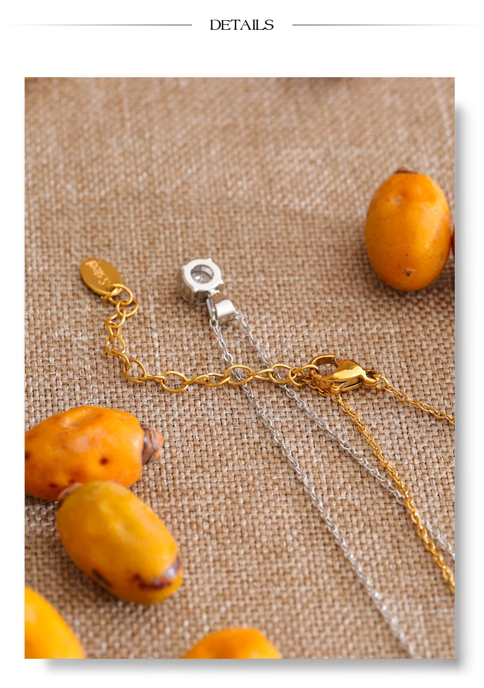 Yhpup Edelstahl-Halskette mit quadratischem Zirkonia-Anhänger für Damen, koreanischer Stil, zarter, beliebter Alltagsschmuck, Geschenk – Detail 10