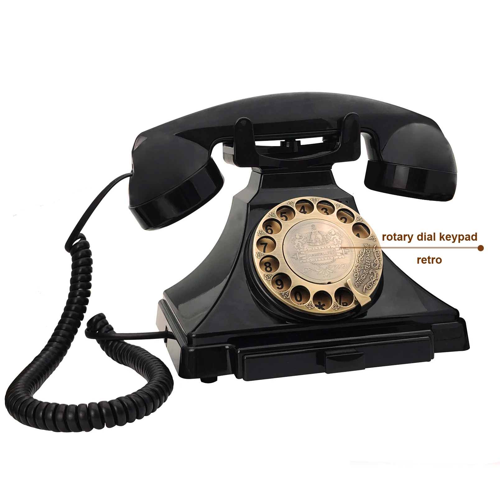 Retro Landline Telephone, Corded Antique Phone Vintage, 1930s Rotary Dial Home Decor Phone, Old Fashion Decorative House Phones