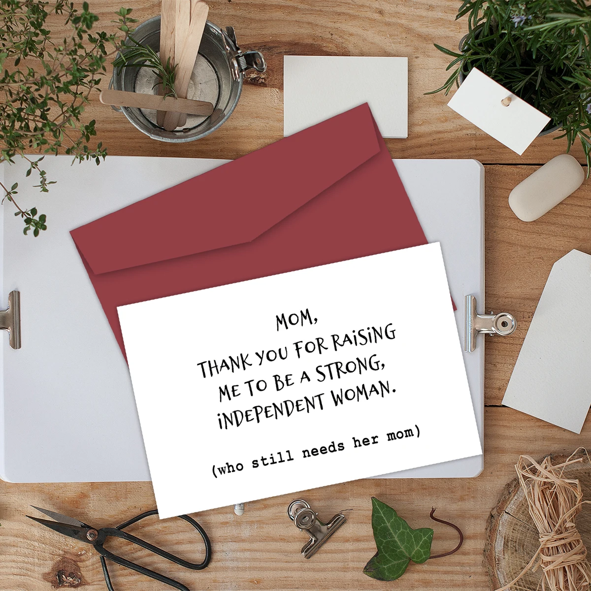 1PC, Card For Mom, Thank You For Raising Me To Be A Strong Independent Woman, Birthday Card For Mom, Mothers Day Gift Card