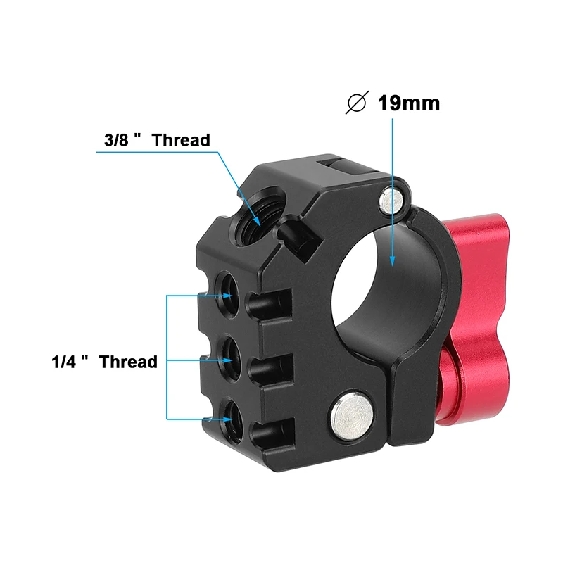 HDRIG 19mm Rod Clamp with Anti-Twist 3/8\