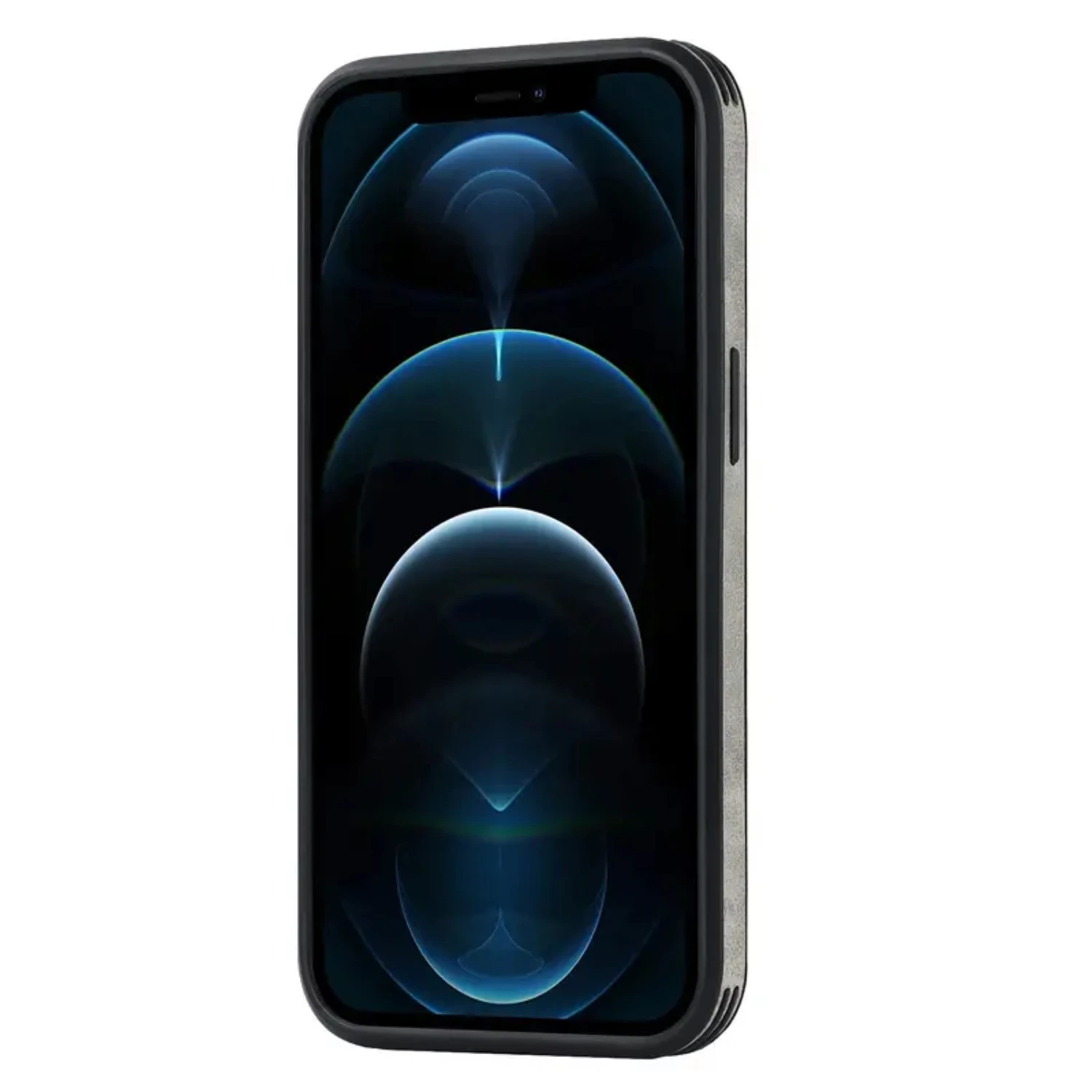 Capa de telefone à prova de choque de couro cinza elegante e de alta qualidade para iPhone 14/14 Plus/14 Pro/14 Pro Max, iPhone 13/13 Mini/13 Pro/13