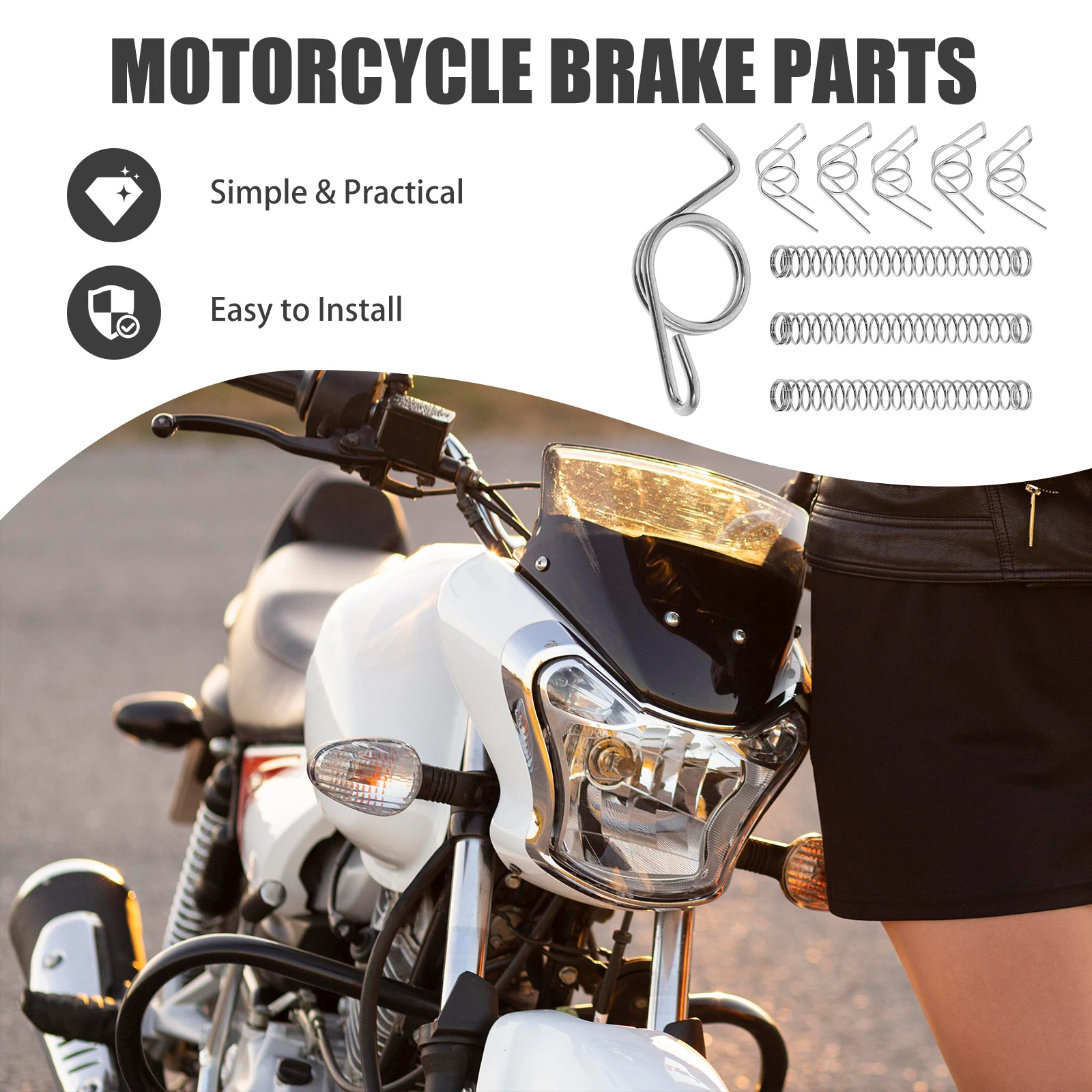 

1 set Spring Kit Motorcycle Brake Pedal Return Compression Kickstand Side Stand Lever Bike Torsion Suspension Hardware Elastic