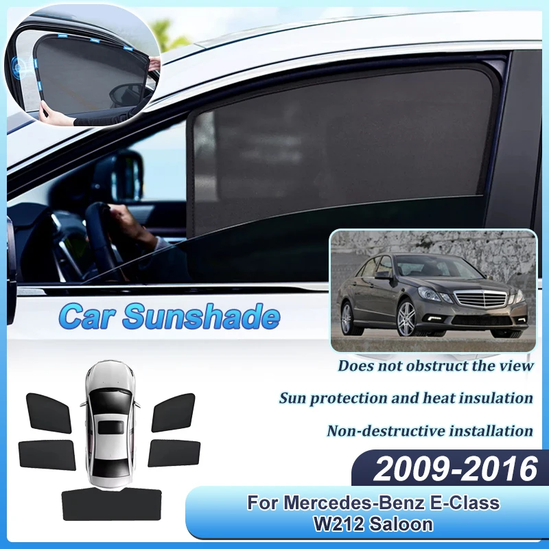 

For Mercedes-Benz E-Class W212 Saloon Accessories 2009-2016 Car Mesh Magnetic Sunshade Window Curtain Visor Anti UV Cover Parts