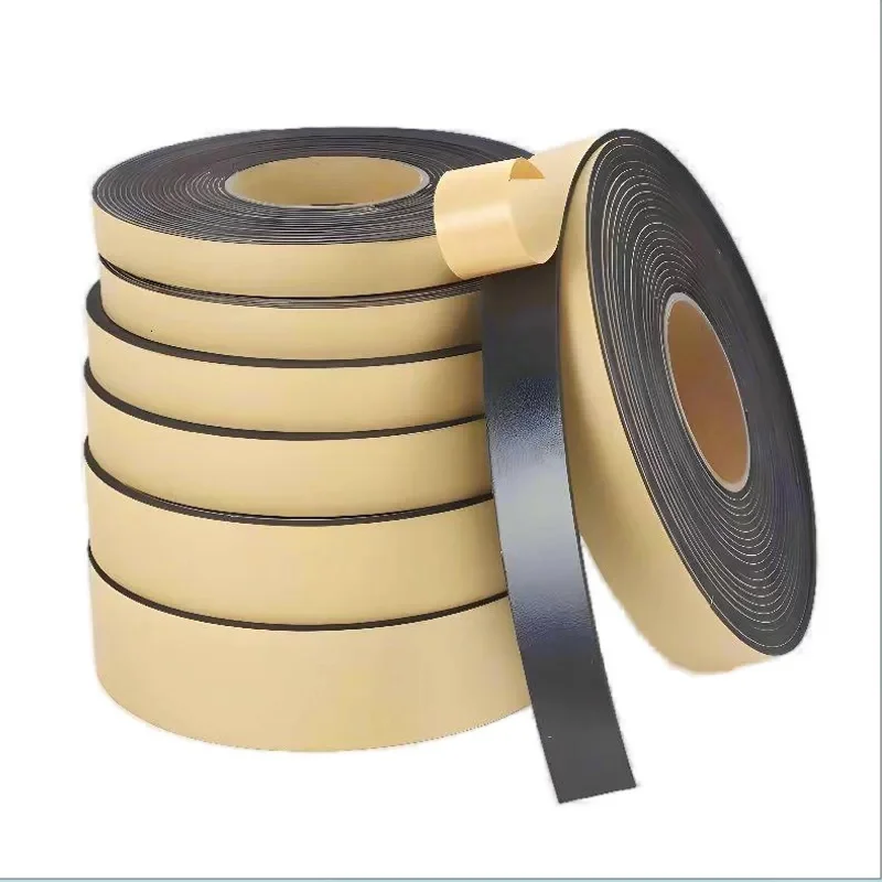 Rubber Self Adhesive Sponge Seal Strip Single Sided Adhesive EVA Black Foam Anti-collision Seal Gasket Width10-30mm Thick 2-20mm