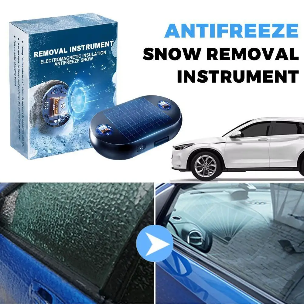 Solar Powered Anti Freeze Snow Remover Portable Car Windshield Rearview Mirror Ice Melting Deicing Winter Auto Accessory Tool