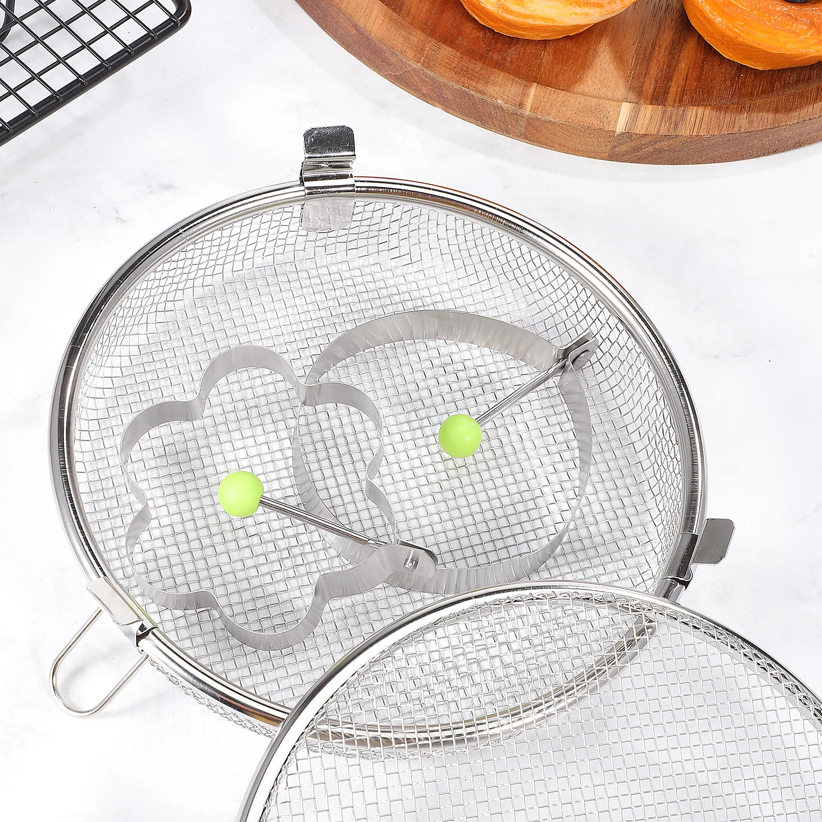 

Mesh Dishwasher Stainless Steel Small Items Container Round Net Storage Baking Dishwasher Basket Tool Utensil Organizer