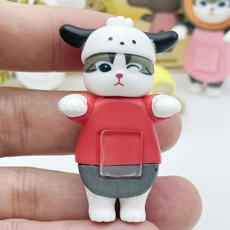Mofusand 히피 누워 동물 고양이 블라인드 박스 장식 미니 인형 자동차 전화 장식 귀여운 인형 모델 장식 장난감 선물