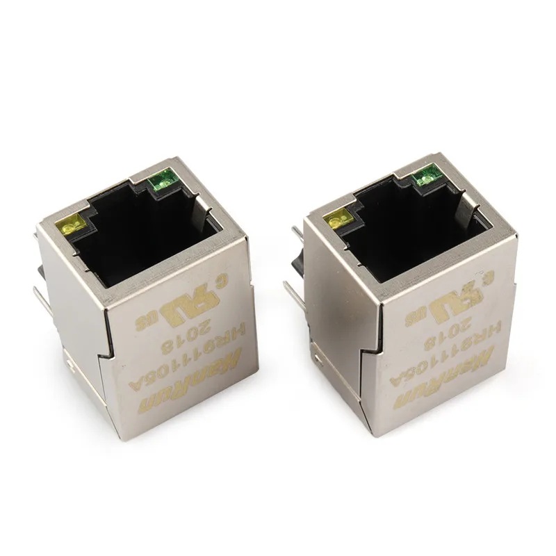 HR911105A RJ45 Socket 1000Base-T WiFi Network Connector Original Gigabit Ethernet Network Port Transformer With LED