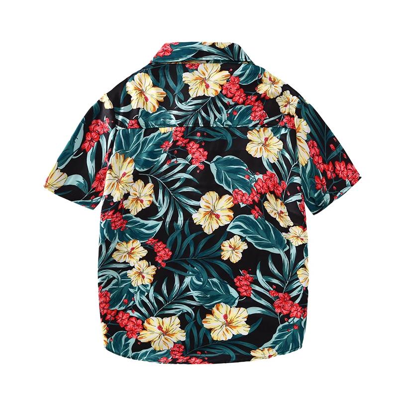 Korean version slim beach shirt, Hawaiian style top, essential for travel, vacation, and parties