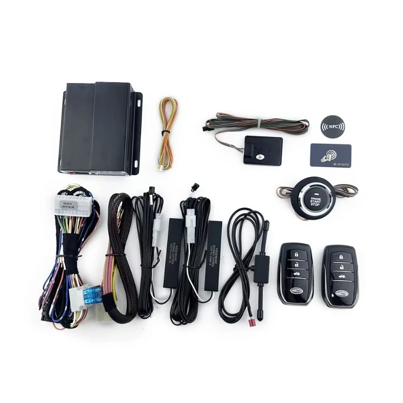 

9100 Push Start Steam PKE Keyless Entry Engine Start Remote Smart Key Compatible Universal Car Alarm System