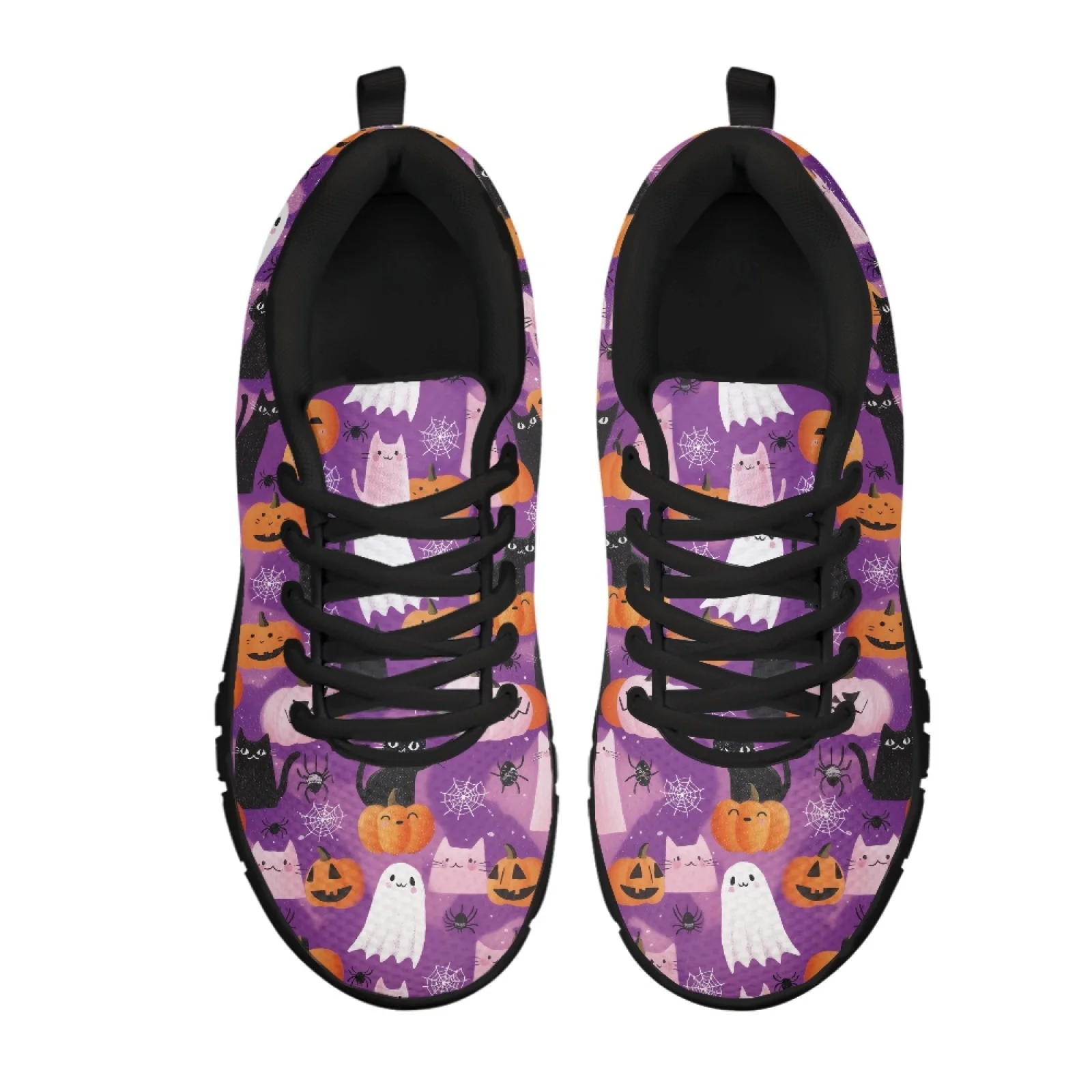 Coloranimal Pumpkin Cat Women Shoes for Nurses Standing All Day Wear-Resisitant Lightweight Running Sneakers for Outdoor